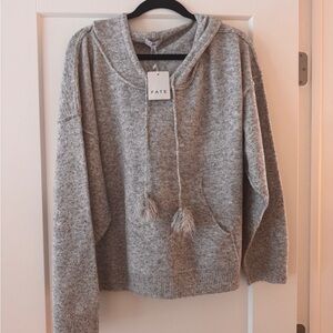 Fate Women's Heathered Gray Hooded Sweater